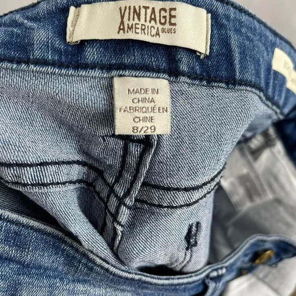 Vintage America Women Skinny Ankle Denim Jeans Size 8/29 - Picture 8 of 9